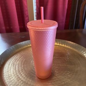 Starbucks 2022 Pink Lemonade Soft Touch Studded Cold Cup Tumbler 24oz New!